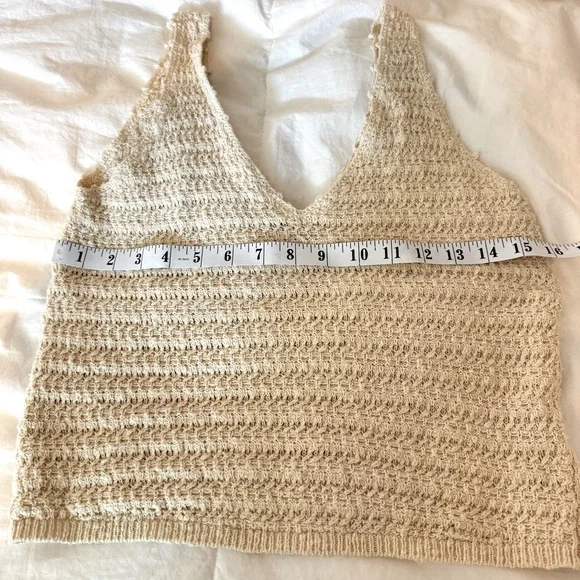 Rails Cotton Crochet Knit Tank Top- Oat - Picture 15 of 15
